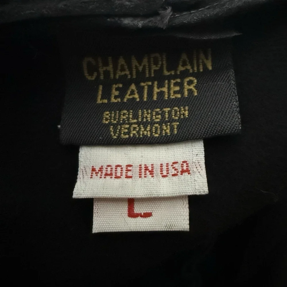 Vintage Champlain Leather Newsboy Greek Fisherman Hat Black USA Large